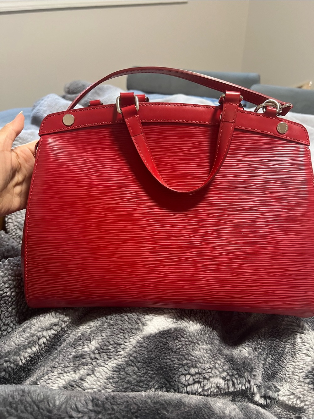 Louis Vuitton Red Structured Tote Bag